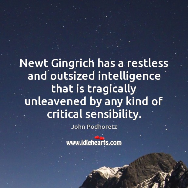 Newt Gingrich has a restless and outsized intelligence that is tragically unleavened Image