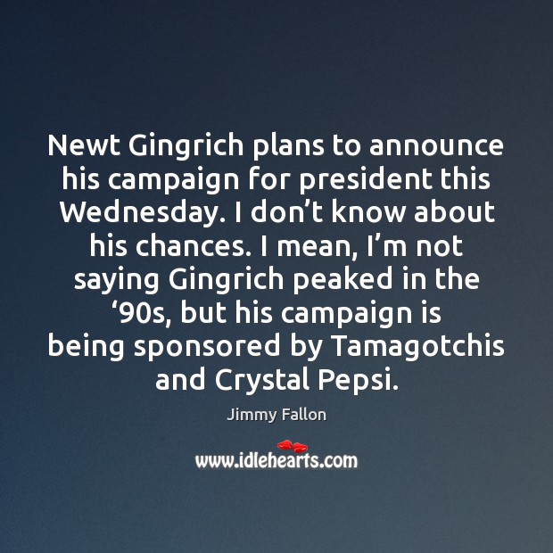 Newt Gingrich plans to announce his campaign for president this Wednesday. I Image