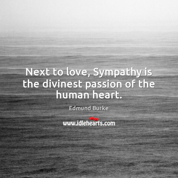 Next to love, Sympathy is the divinest passion of the human heart. Image