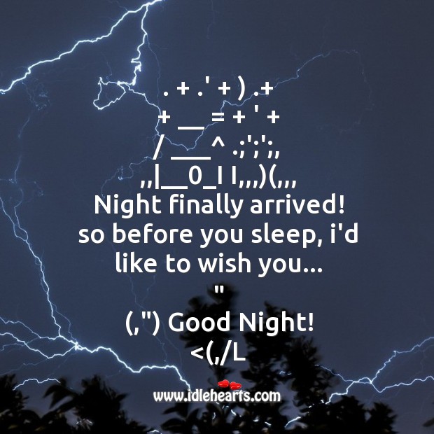 Night finally arrived! Good Night Quotes Image