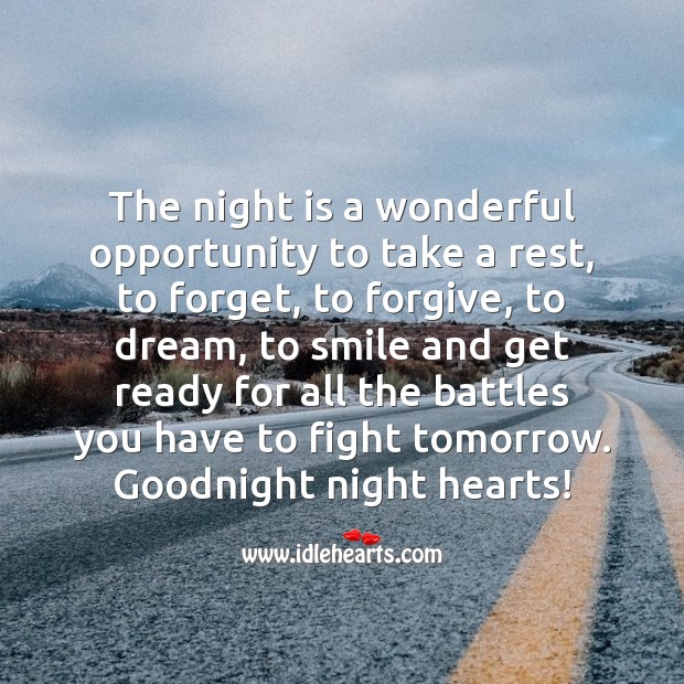 Night is a wonderful opportunity Good Night Messages Image