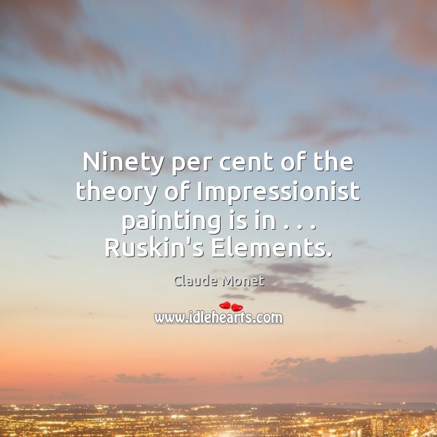 Ninety per cent of the theory of Impressionist painting is in . . . Ruskin’s Elements. Image