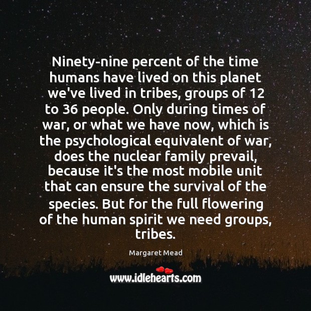 Ninety-nine percent of the time humans have lived on this planet we’ve Image