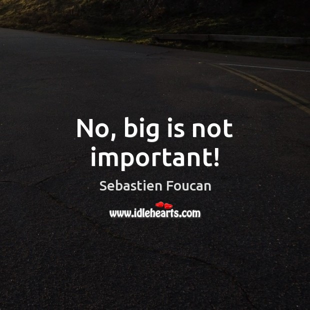 No, big is not important! Sebastien Foucan Picture Quote