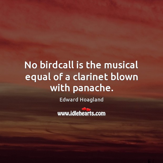 No birdcall is the musical equal of a clarinet blown with panache. Edward Hoagland Picture Quote