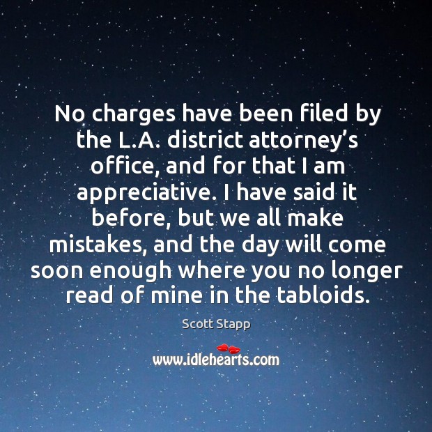 No charges have been filed by the l.a. District attorney’s office Scott Stapp Picture Quote