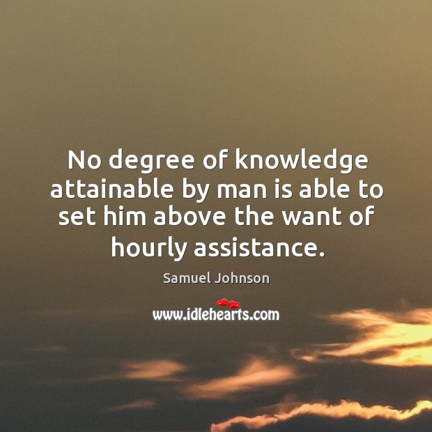 No degree of knowledge attainable by man is able to set him Image