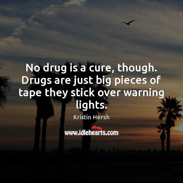 No drug is a cure, though. Drugs are just big pieces of Kristin Hersh Picture Quote