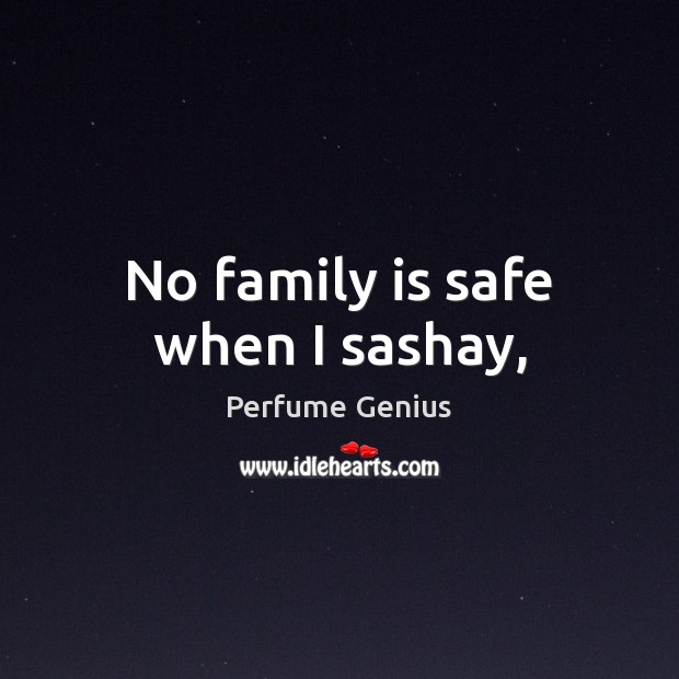 No family is safe when I sashay, Perfume Genius Picture Quote