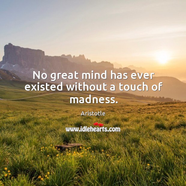 No great mind has ever existed without a touch of madness. Image