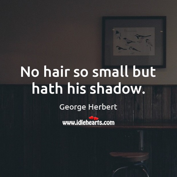 No hair so small but hath his shadow. George Herbert Picture Quote