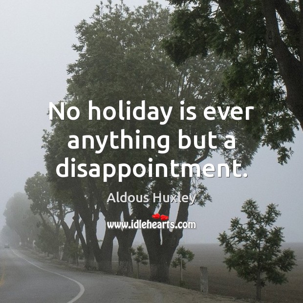 No holiday is ever anything but a disappointment. Holiday Quotes Image