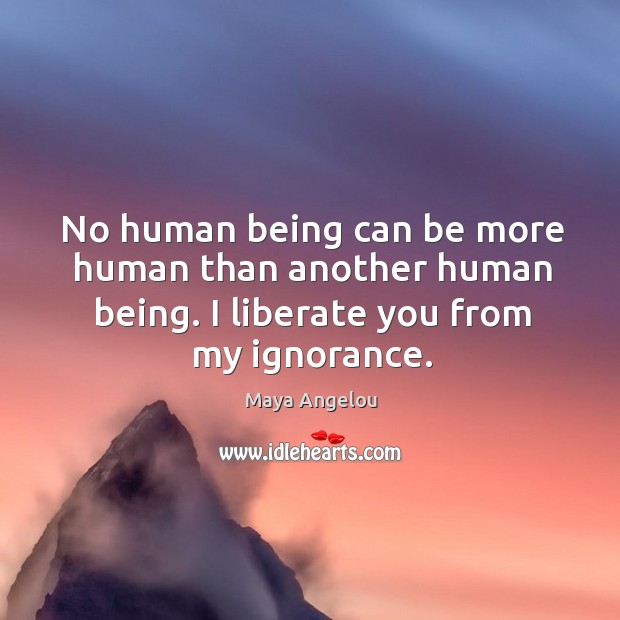No human being can be more human than another human being. I Liberate Quotes Image
