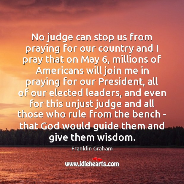 No judge can stop us from praying for our country and I Image