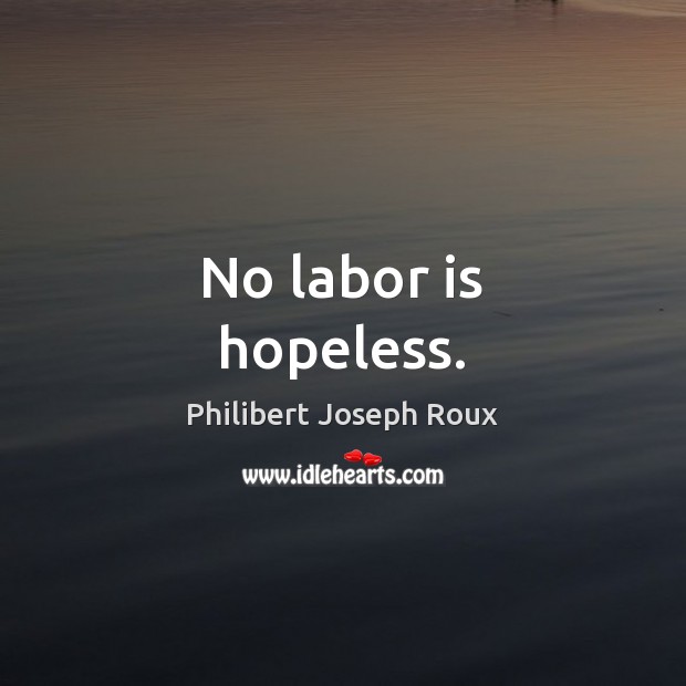 No labor is hopeless. Philibert Joseph Roux Picture Quote