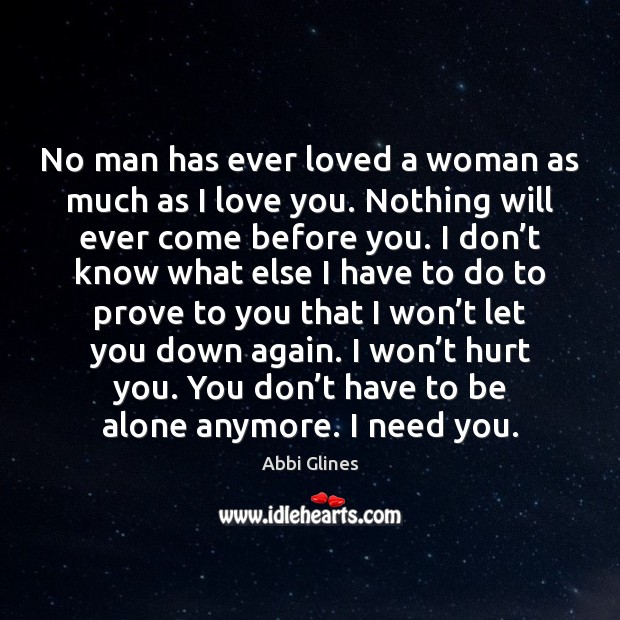 No man has ever loved a woman as much as I love Image