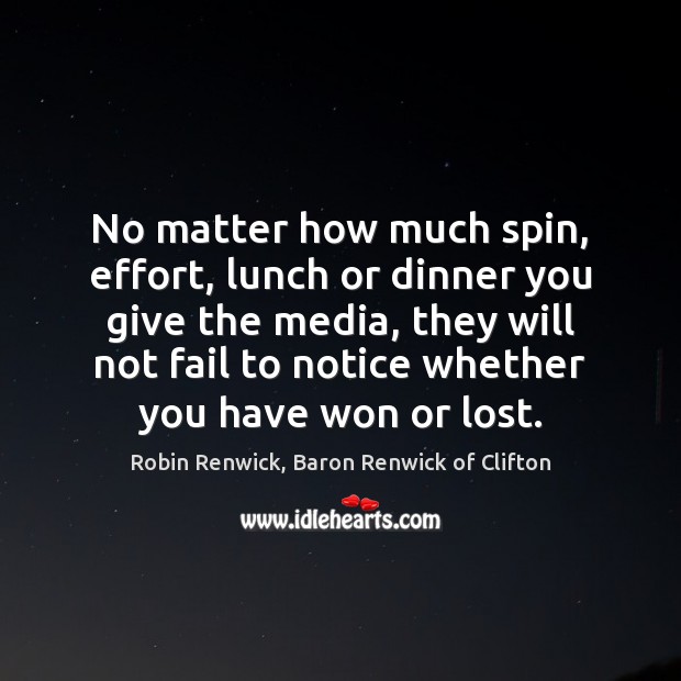 No matter how much spin, effort, lunch or dinner you give the Image