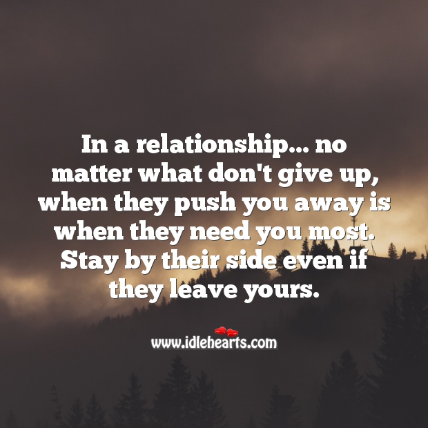 No matter what don’t give up… In a relationship. Image