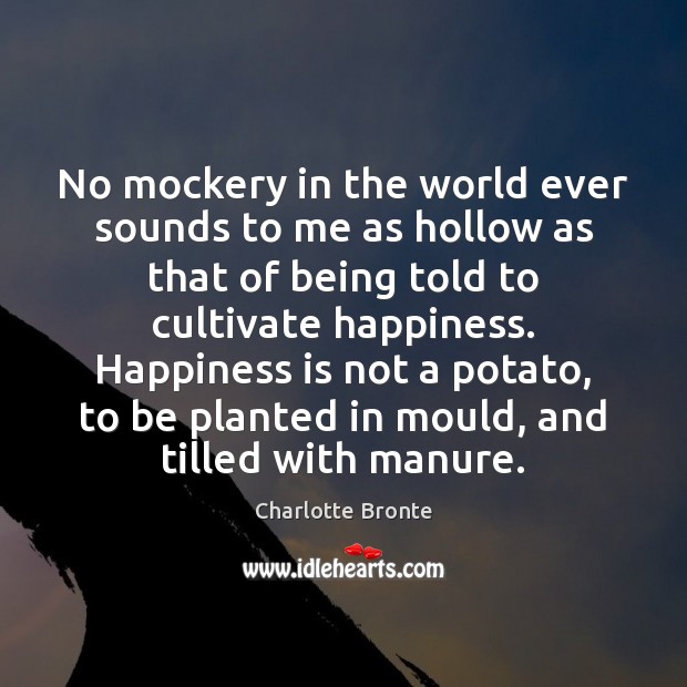 No mockery in the world ever sounds to me as hollow as Charlotte Bronte Picture Quote