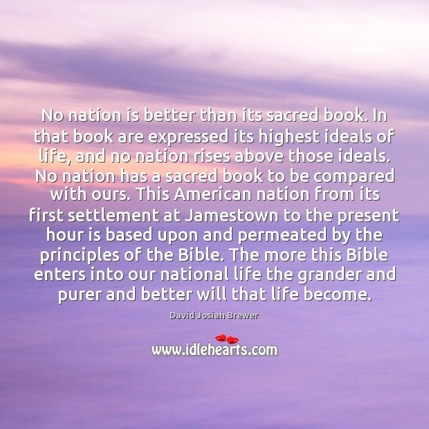 No nation is better than its sacred book. In that book are Image