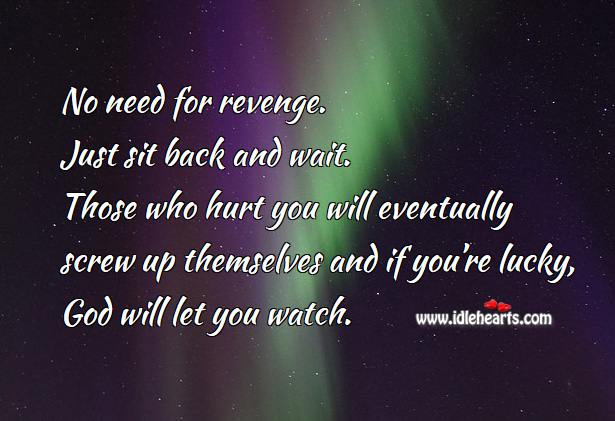 No need for revenge Hurt Quotes Image