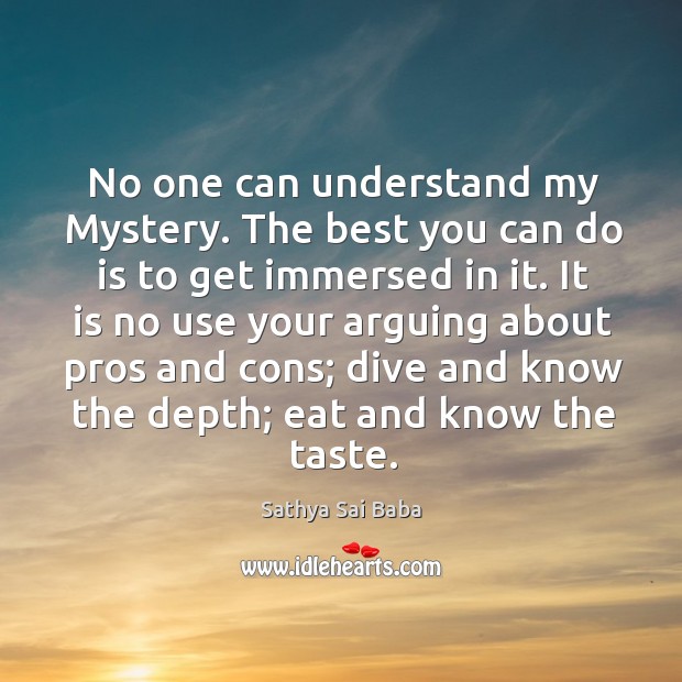 No one can understand my Mystery. The best you can do is Image