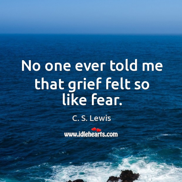 No one ever told me that grief felt so like fear. Image