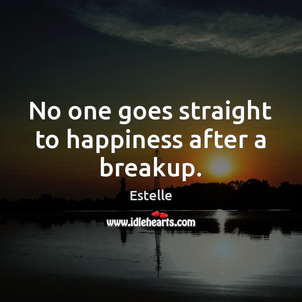 No one goes straight to happiness after a breakup. Estelle Picture Quote