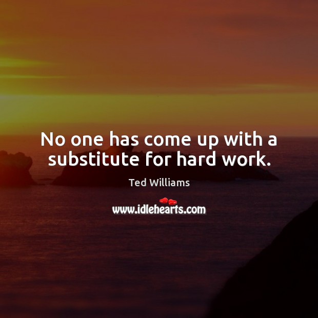 No one has come up with a substitute for hard work. Ted Williams Picture Quote