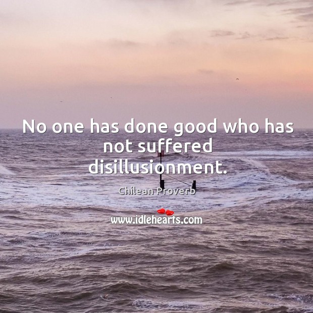 No one has done good who has not suffered disillusionment. 