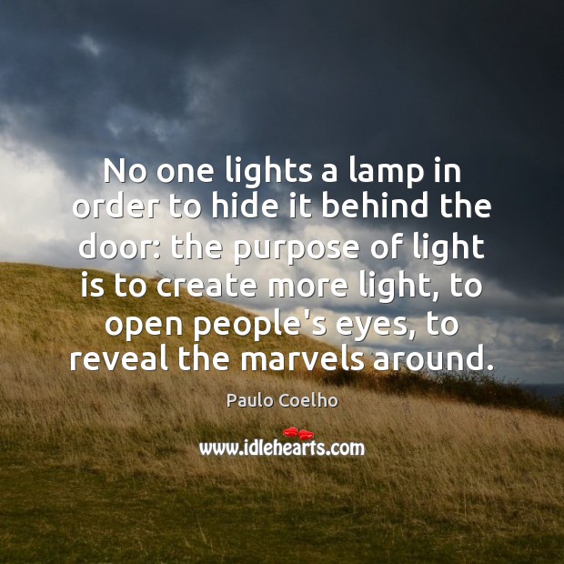 No one lights a lamp in order to hide it behind the Image