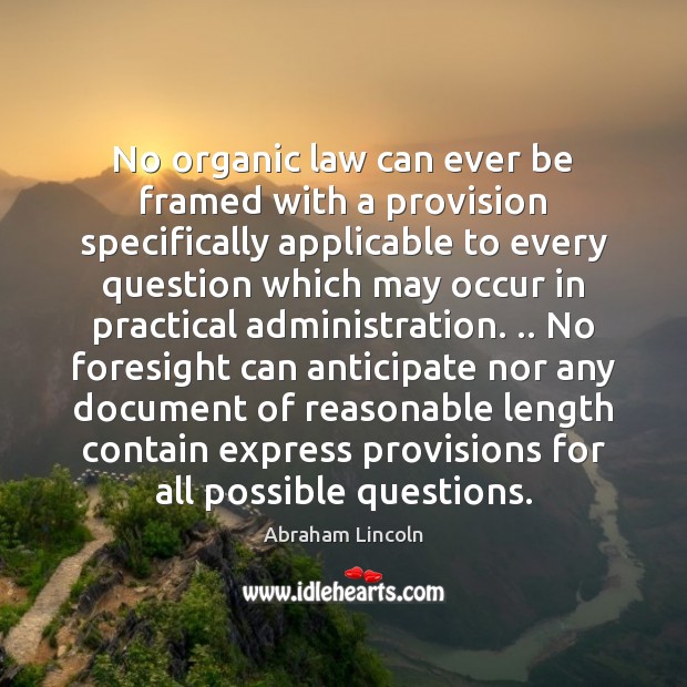 No organic law can ever be framed with a provision specifically applicable Image