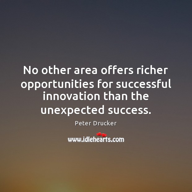 No other area offers richer opportunities for successful innovation than the unexpected Image