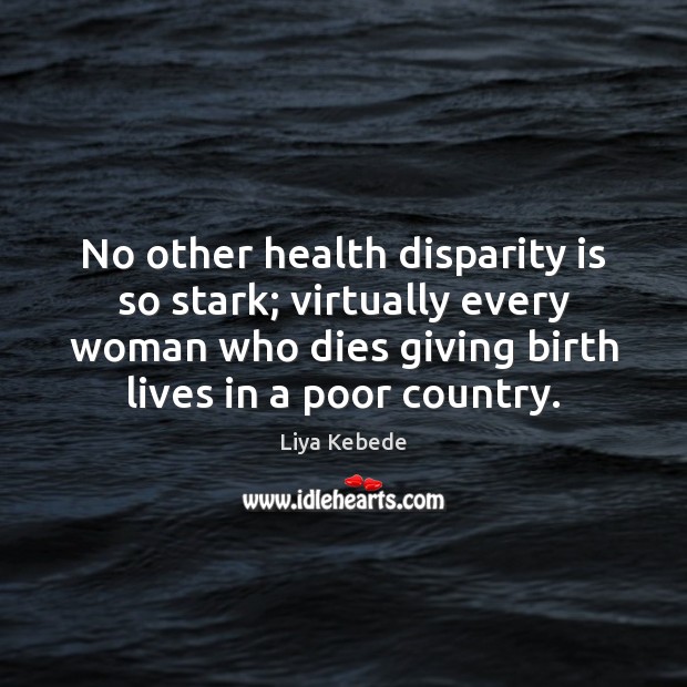 No other health disparity is so stark; virtually every woman who dies Liya Kebede Picture Quote