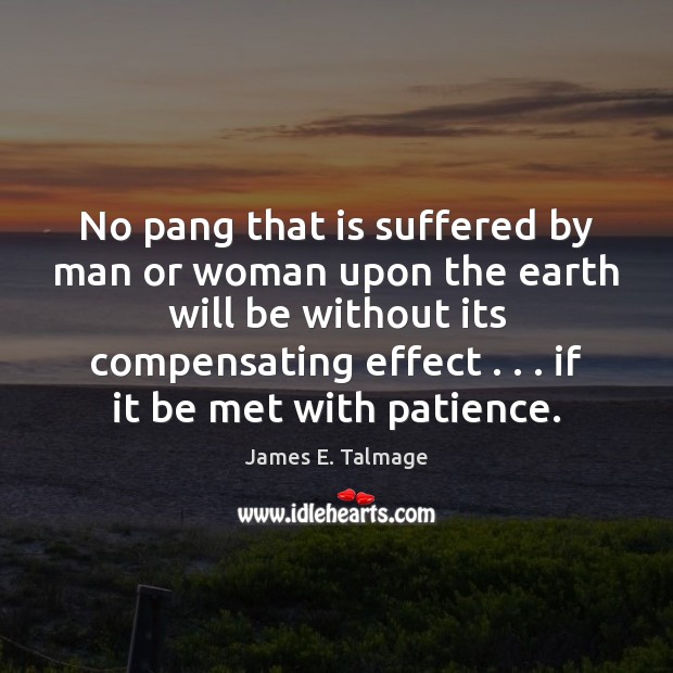 No pang that is suffered by man or woman upon the earth James E. Talmage Picture Quote