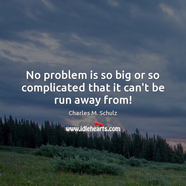 No problem is so big or so complicated that it can’t be run away from! Image