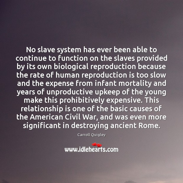 No slave system has ever been able to continue to function on Carroll Quigley Picture Quote