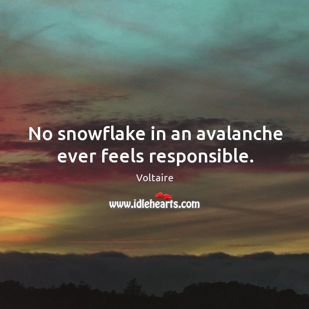 No snowflake in an avalanche ever feels responsible. Image