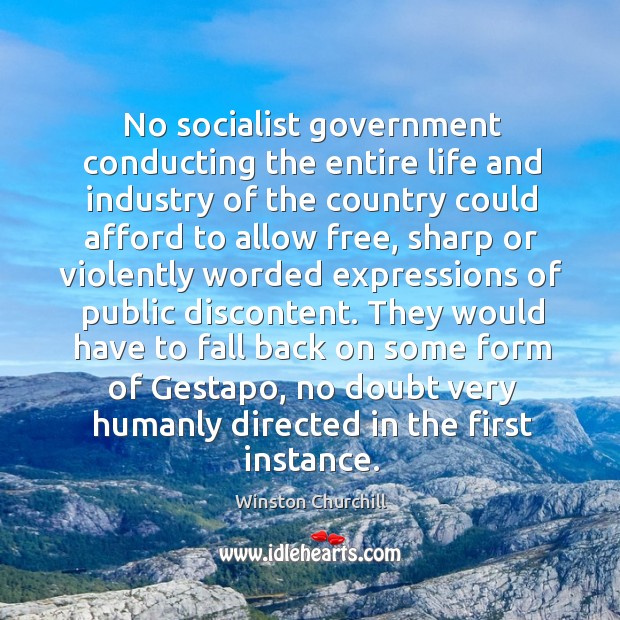 No socialist government conducting the entire life and industry of the country Image