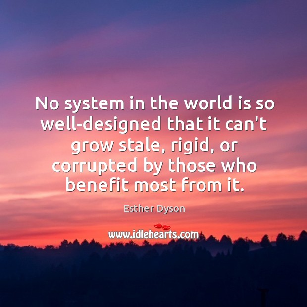 No system in the world is so well-designed that it can’t grow Esther Dyson Picture Quote