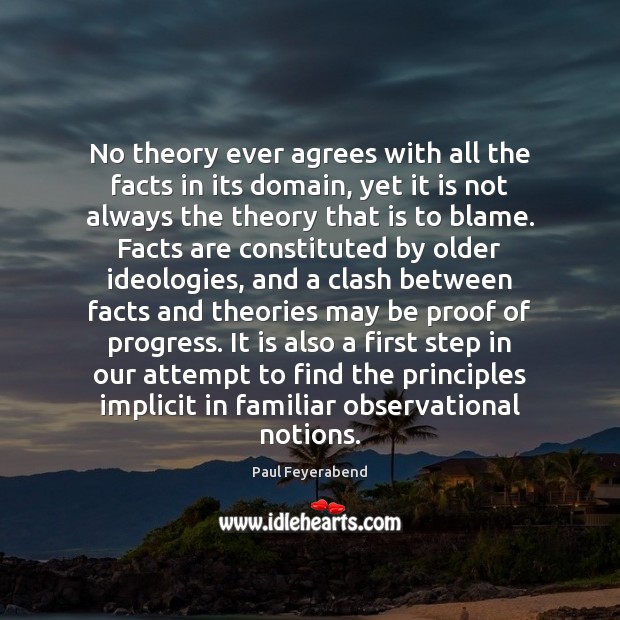 No theory ever agrees with all the facts in its domain, yet Image