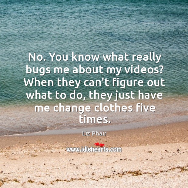 No. You know what really bugs me about my videos? When they Liz Phair Picture Quote
