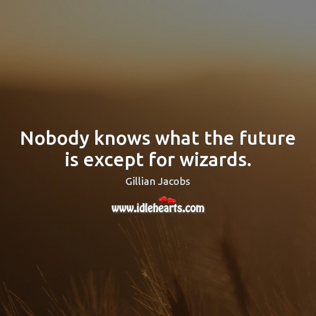 Nobody knows what the future is except for wizards. Image