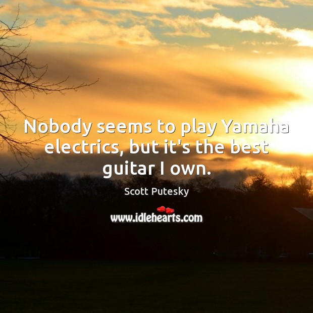 Nobody seems to play Yamaha electrics, but it’s the best guitar I own. Scott Putesky Picture Quote
