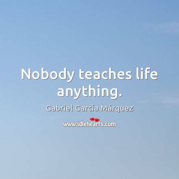 Nobody teaches life anything. Gabriel García Márquez Picture Quote