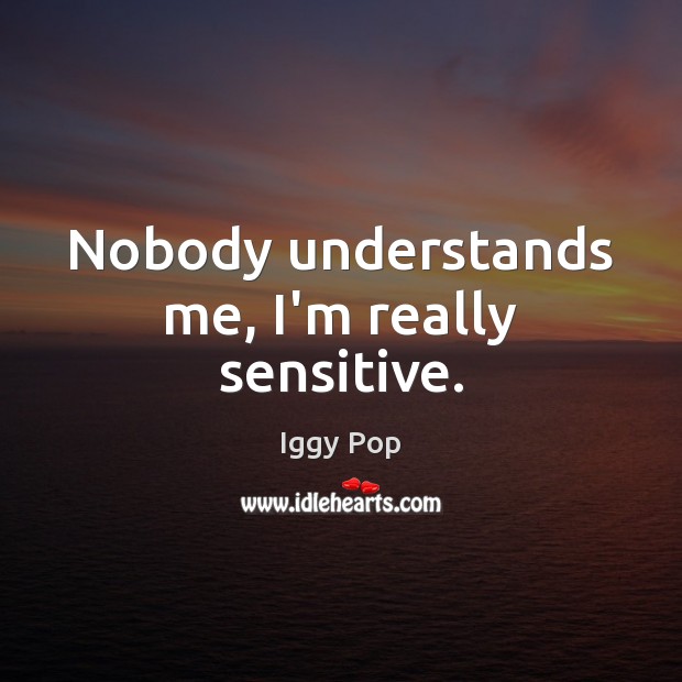 Nobody understands me, I’m really sensitive. Iggy Pop Picture Quote