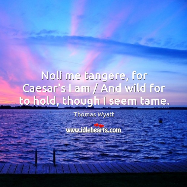 Noli me tangere, for Caesar’s I am / And wild for to hold, though I seem tame. Image