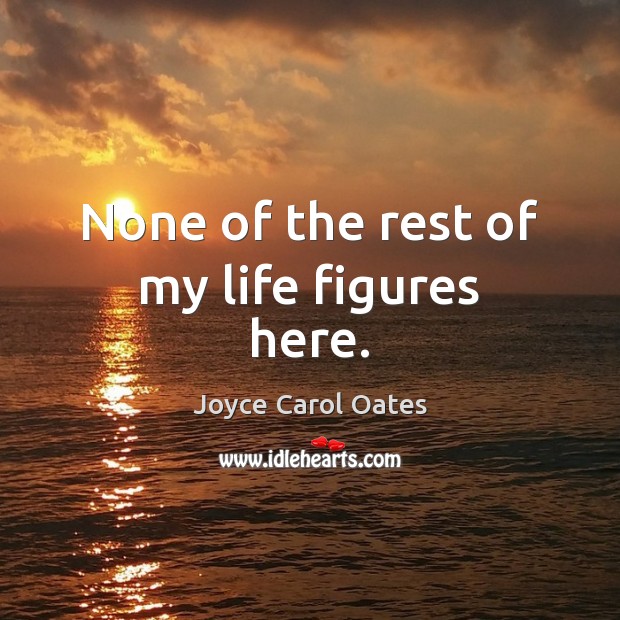 None of the rest of my life figures here. Joyce Carol Oates Picture Quote