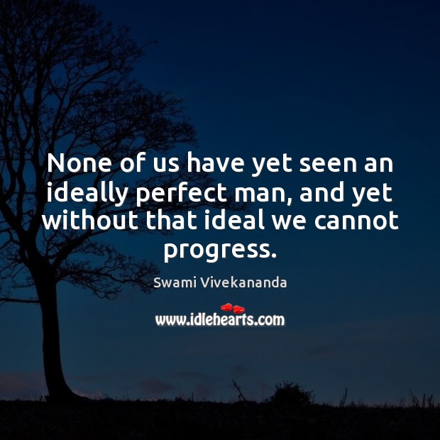 None of us have yet seen an ideally perfect man, and yet Swami Vivekananda Picture Quote