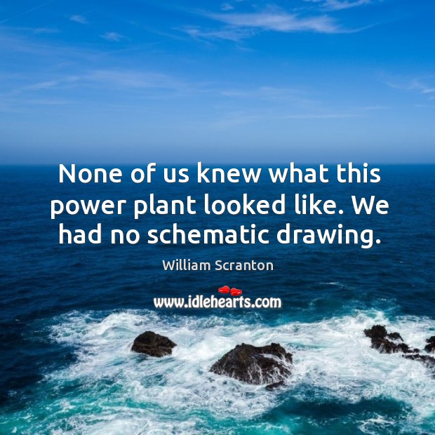 None of us knew what this power plant looked like. We had no schematic drawing. William Scranton Picture Quote